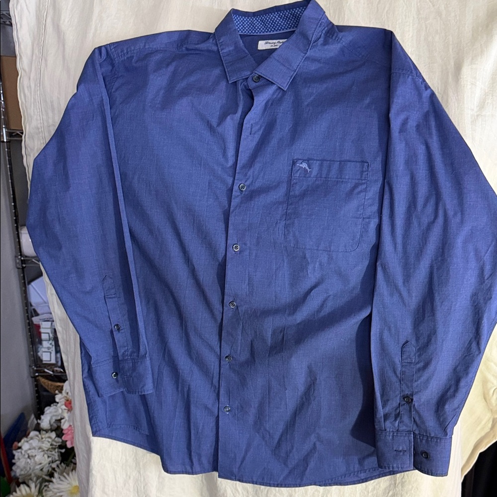 XXXL Tommy Bahama Men's Blue Button-Up Shirt